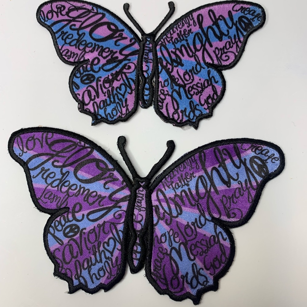 Purple and Blue Butterfly Patches